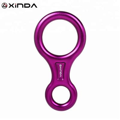 China XINDA 35kN Durable 8 Ring Aluminum Descender For Climbing Belaying Rappelling for sale