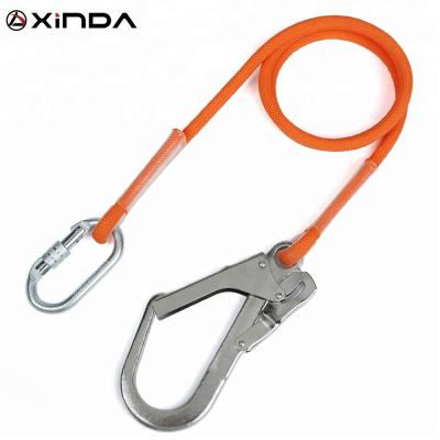 China XINDA High Tensile Fall Arrest Safety Lanyard With Snap Hook Carabiner For Working At Waist Construction for sale