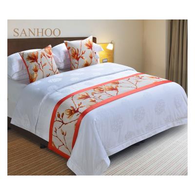 China SANHOO Ultra Soft Anti-pilling Jacquard Hotel Bed Sheet Set 500 TC 5 Piece Queen Size Sheet Set With Curtain for sale