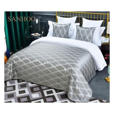 China SANHOO Hotel Bed Sheets Queen Size 4pcs Satin Pieces Five Star Bed Sheet High Anti-pilling Thread Count Sheets for sale