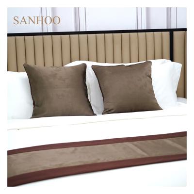 China SANHOO 4 Star Satin 400 TC 100 Cotton Comforter Luxury Anti-pilling Bed Sheet Set 6 PCS Hotel Bed Linen Full Size Textile for sale