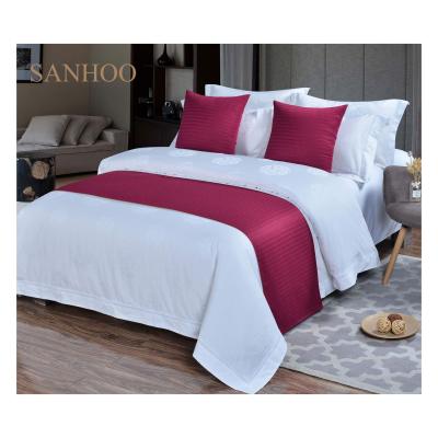 China SANHOO Anti-pilling Premium Quality 400TC Ritz-Carlton Hotel 4 Pcs Cotton Bed Sheet Set Bed Sheet White for sale