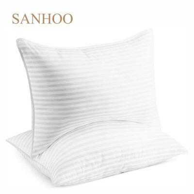 China Westin Hotel White Stripe SANHOO Microfiber Pillow Insert 5 Star Stable Super Soft Filling Pillow for sale