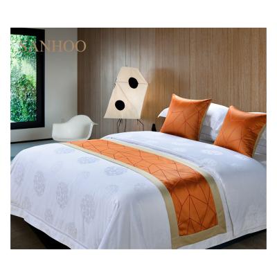 China SANHOO Style Polyester Jacquard Nondisposable Bed Decor European Orange Decor Five Star Hotel Bed Scarf Cover Bed Runner for sale