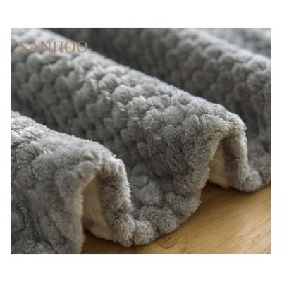 China SANHOO Anti-Static King Size Super Soft Fleece Sherpa Rectangle Fluffy Throw Blanket for sale