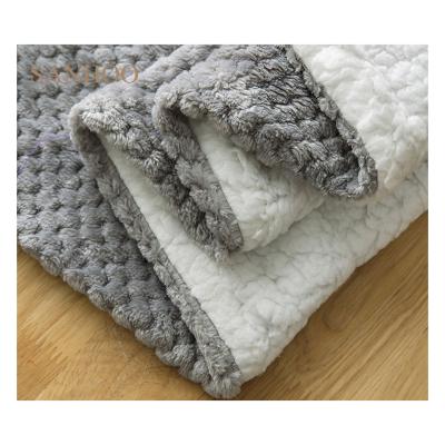 China SANHOO Wholesale Anti-static Flannel Fluffy Extra Long Soft Plush Reversible Throw Blanket for sale