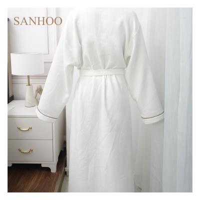 China SANHOO Wholesale Unisex 100% Cotton Hotels Embroidery Waffle Bathrobe Bathrobes Set Men BathrobeWoman Unisex for sale