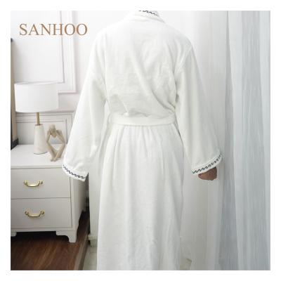 China SANHOO Luxury Hotel Bathrobes Unisex Extra Long 100% Cotton Embroidery Waffle Bathrobe Set Mens Unisex Bathrobe Woman for sale