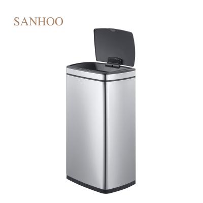 China SANHOO Wholesale 3L 5L 12L Kitchen Viable Food Waste Bins Round Stainless Steel Hotel Waste Bin for sale