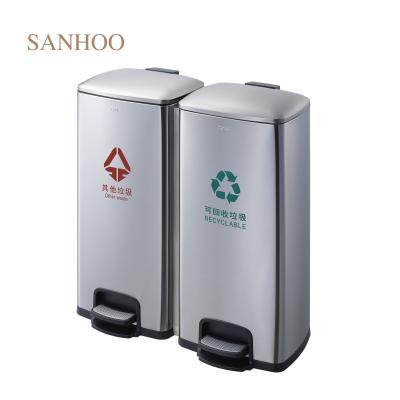 China SANHOO Sustainable Hotel Room Kitchen Recycle Waste Foot Pedal Waste Dust Bin for sale