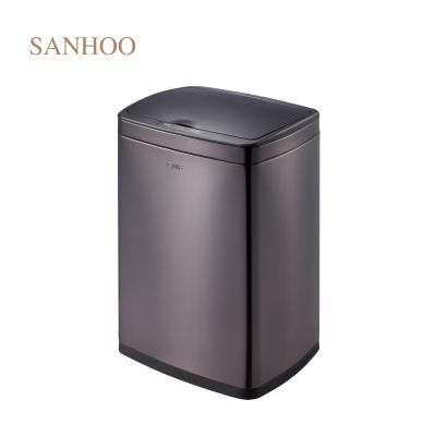 China SANHOO 6L 12L 20L 30L Stainless Steel Household Office Household Bathroom Hotel Room Indoor Viable Garbage Bin for sale