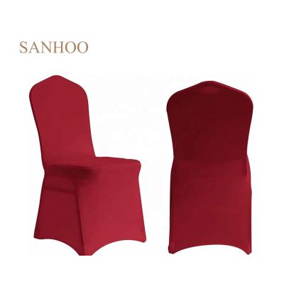 China Cheap Plain SANHOO Polyester Stretch Spandex Banquet Table Chair Cover For Wedding for sale