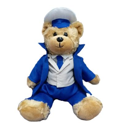 China Plush Navy Teddy Bear With Customized Uniform for sale