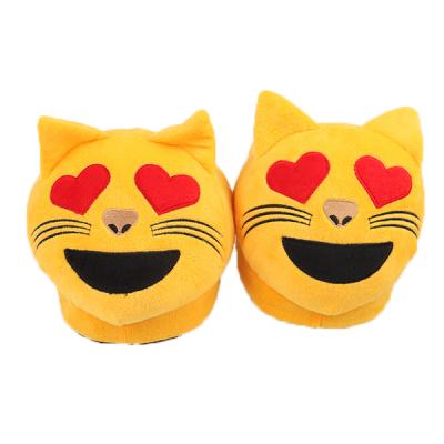 China Funny Plush Emotion Slippers Inside House Soft Plush Slippers for sale