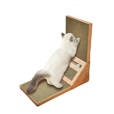 China Viable Products Wholesale Low Price Cat Scratch Board Corrugated Paper L Form Brown Cat Scratcher Board for sale