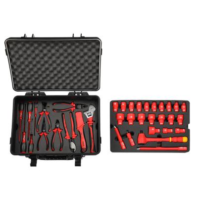 China Qualified with IEC 60900:2004 and VDE Standards High Quality Cable Cutte Combination Diagonal Cutting Pcs Insulated Pliers 36 Socket Tool Kit for sale