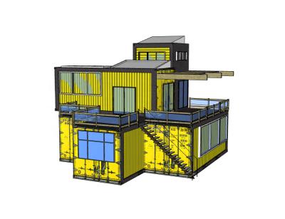 China Luxury parking lot vacation prefab shipping container house villa shipping container homes hotel for sale