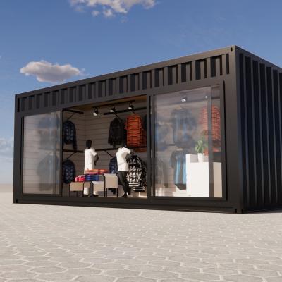 China Modern 20ft prefab container clothing store container, kiosk, mobile booth store for sale