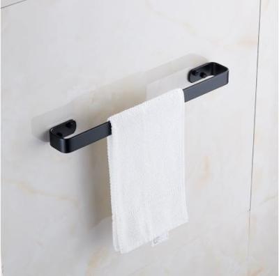 China Wholesale New Towel Rack European Space Toilet Heater Bathroom Black Aluminum Single-Layer Single-Rod Wall Hanging Towel Holder for sale