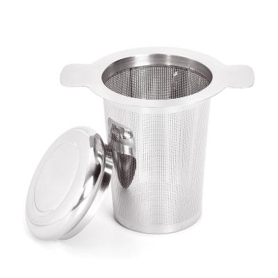 China Sustainable 304 Stainless Steel Double Handle Loose Leaf Tea Infuser Strainer Filters  For Tea for sale