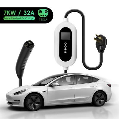 China E-Mingze Factory's High Performance 7KW Tesla Car Charger 32A Portable Adjustable Current Charging Station Single Phase for sale