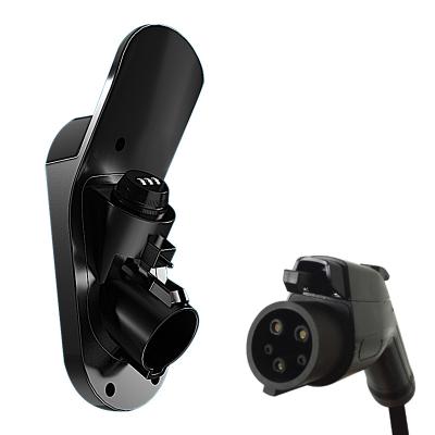 China PC ABS Material Password Lock J1772 Holster EV Charger Holder For Electric Vehicle Charging Gun for sale