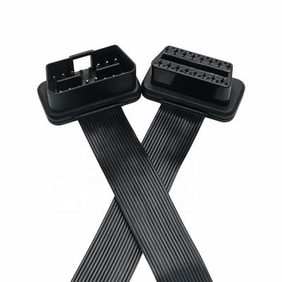 China 16pins Connected Fully AOTAI OBD-II Low Profile OBD 2 OBD ii Male to Female Ribbon Extension Diagnostic Cable for ALL CAR for sale