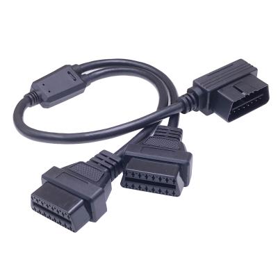 China 16PIN Right MALE TO FEMALE Y CABLE for OBD2 Diagnostic Scanner OBD Diagnostic Tool Year 1990-1996 OBD2 Splitter Cable for sale