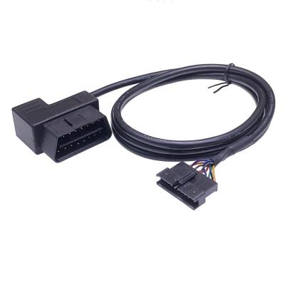 China Black OBD Cable Black AOTAI 16 Pin 90 degree OBD Male to molex OBDII OBD2 Extension Cable Auto Diagnostic Extender OBDII for sale