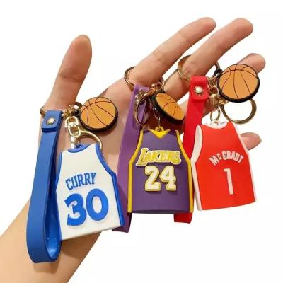 China Eco-friendly Material Hot Sale Key Ring PVC Cartoon Number 23 for Basketball Jersey Pendant Keychains Animation Comic Plastic Keychain PVC Keychain for sale