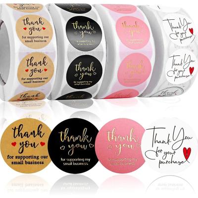 China Thank You Sticker Hot Sale Business Thank You Sticker Label Wedding Thank You Stickers Roll Packaging Label Thank You Small Business Sticker for sale