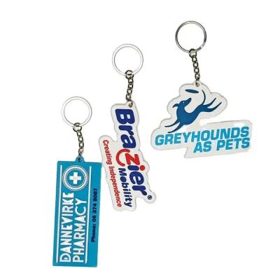 China Eco Friendly Customized PVC Keychains Low MOQ Design Logo Soft Personalized Custom PVC Keytag Cartoon Soft Plastic Key Chain for sale