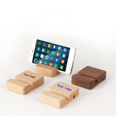 China Universal Mobile Adjustable Eco-Friendly Wood Stand For All Mobile Phone Stand Wooden Stand With Logo For Custom Made IPad for sale