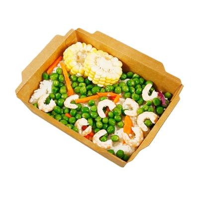 China Envases de papel Kraft de China Envases para comida para llevar Envases para el almuerzo en venta