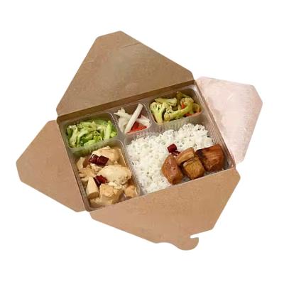 China Caja de comida para llevar personalizada reciclable y ecológica caja desechable de comida rápida al por mayor en venta