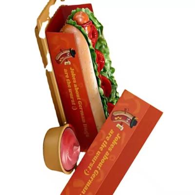 China Custom Printed Fast Food Hot Dog Container - Kraft Paper Takeaway Box for Burgers & Sandwiches for sale