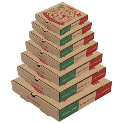 China Wholesale Custom Size Biodegradable Corrugated Cardboard Fast Food Pizza Boxes with Logo Printing for sale