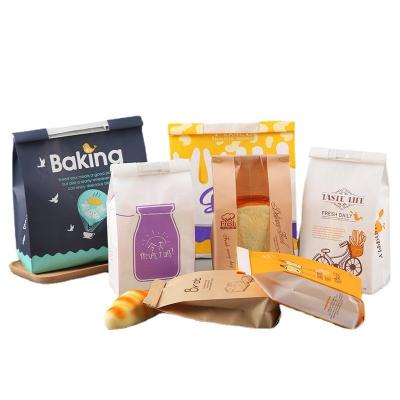 Cina Quad Seal Kraft Paper Food Packaging Bags Biodegradabile per pane in rilievo in vendita