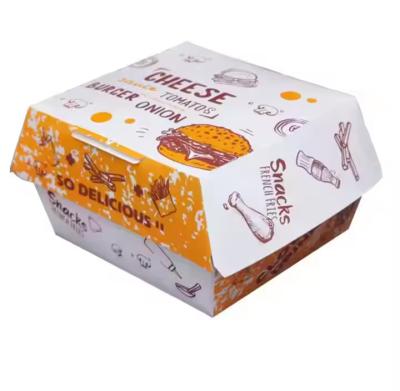 China Wholesale Customized Disposable Food Grade Cardboard Burger Boxes for Fast Food Takeaway for sale