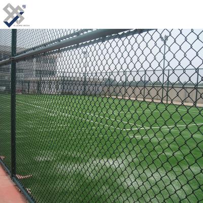 China Easily Assembled Galvanized Blue Vinyl Coated Chain Link Barrier For Football Field Barrier for sale