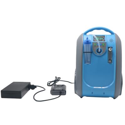 China Portable Hospital Equipment 5L Battery Oxygen Concentrator Oxygen Generator with Car Adapter for Healthcare (L)230 X (W)200 X (H)325mm for sale