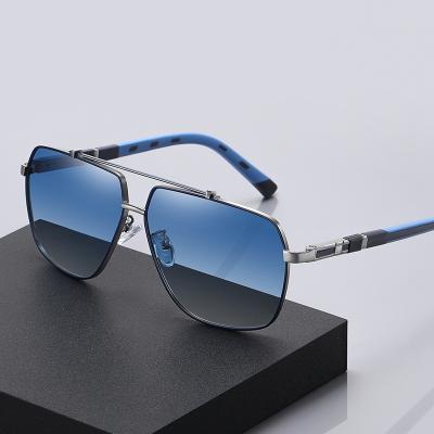 China Wholesale Luxury Bright Fashion Spot Oversized Men Polarized Square Sunglasses Metal Eyewears Sun Glasses for sale