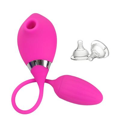 China 10 Frequency Modes Jump Egg Vibrator 10 Speed ​​Nipple Sucker Dual Function Clitoris Sucker Vibrator For Woman Suction Masturbator for sale