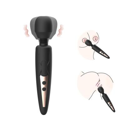 China Hot Selling 10 Modes Powerful Frequency Female Masturbation Stimulate Clitoris Nipple Bending AV Wand Massager For Women for sale