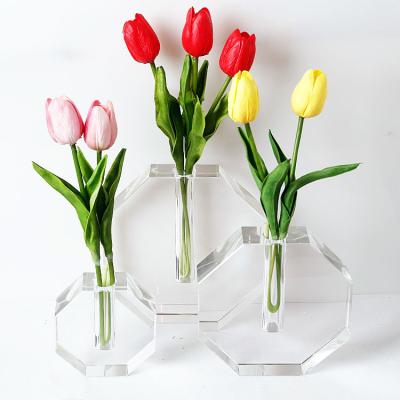 China Wholesale Pujiang Weddings Cheap Clear Crystal Flower Glass Vases Stand Wedding Table For Home Decoration Centerpieces On Sale for sale