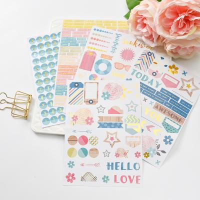 China Customized Removable/Non-Toxic Weekly Planner Words Quote Sticker Paper Summer Journal Sticker Alphabet Letter Sticker For Scrapbook for sale