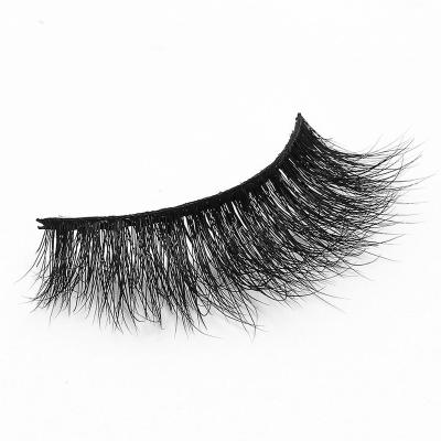 China super slim & Private label 3d mink effect soft lightweright 3d strip eyelash single mink eyelash 19mm mink eyelash for sale