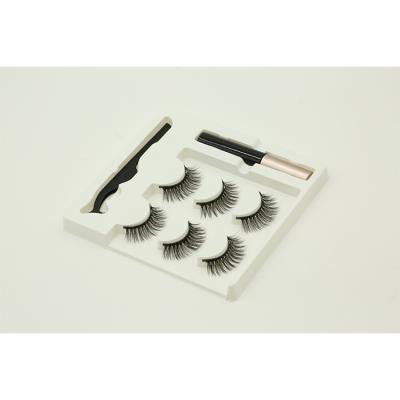 China super slim & Wholesale Soft Eyelash Magnetic Strip Lashes With Natural Eyeliner Korean Mink Eyelash Extension High Quality PBT Fiber Long for sale