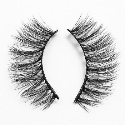 China Soft Natural 3d Colored Cotton Silk Thin Black Stripe Lashes Synthetic Hair Lashes for sale