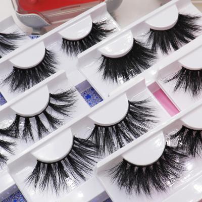 China Free sample natural seller lasheswholesale long false eyelash 25mm fluffy tapered mink eyelashes false eyelash 3d for sale